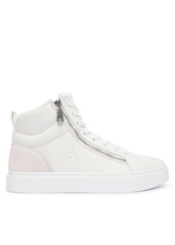Sneakersy Calvin Klein Classic Cup Mid Laceup Zip Lth YM0YM01428 Biały ze sklepu eobuwie.pl w kategorii Buty sportowe męskie - zdjęcie 185841720