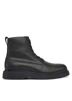 Trzewiki Calvin Klein Combat Ess Lace Up Zip Boot Lth YM0YM01373 Czarny ze sklepu eobuwie.pl w kategorii Buty zimowe męskie - zdjęcie 185841730