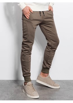 Spodnie męskie dresowe JOGERRY - khaki V16 OM-PABS-0134 ze sklepu ombre w kategorii Spodnie męskie - zdjęcie 185843140