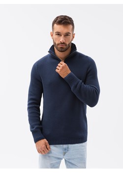 Sweter męski ze stójką - ciemnoniebieski V7 E194 ze sklepu ombre w kategorii Swetry męskie - zdjęcie 185843271