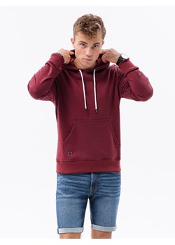 Bluza męska z kapturem BASIC - bordowa B979 ze sklepu ombre w kategorii Bluzy męskie - zdjęcie 185843274