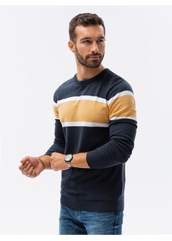 Sweter męski - granatowy V3 E190 ze sklepu ombre w kategorii Swetry męskie - zdjęcie 185843332
