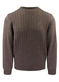 Sweter dla Mężczyzny - Lasota - Brązowy z Okrągłym Dekoltem SWLSTAgilbertoBRAZ ze sklepu JegoSzafa.pl w kategorii Swetry męskie - zdjęcie 185846970