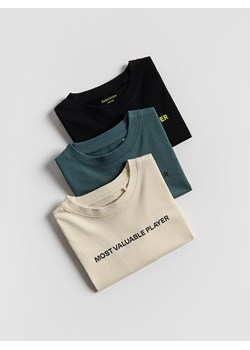Reserved - Bawełniany longsleeve 3 pack - czarny ze sklepu Reserved w kategorii T-shirty chłopięce - zdjęcie 185847244