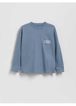 Reserved - Bawełniany longsleeve z nadrukiem - granatowy ze sklepu Reserved w kategorii T-shirty chłopięce - zdjęcie 185847254