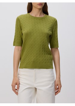 Reserved - Sweter z ozdobnym splotem - oliwkowy ze sklepu Reserved w kategorii Swetry damskie - zdjęcie 185850530