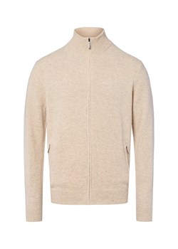 Nils Sundström Kardigan męski Mężczyźni wełna ze strzyży beżowy marmurkowy ze sklepu vangraaf w kategorii Swetry męskie - zdjęcie 185850993