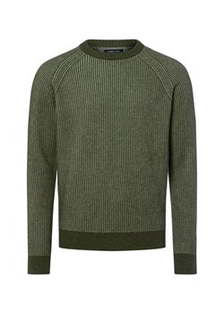 Andrew James Męski sweter z dzianiny kaszmirowej Mężczyźni Kaszmir khaki w paski ze sklepu vangraaf w kategorii Swetry męskie - zdjęcie 185851044
