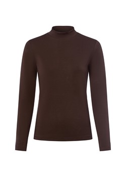 Marie Lund Damska koszulka z długim rękawem Kobiety Dżersej czekoladowy jednolity ze sklepu vangraaf w kategorii Bluzki damskie - zdjęcie 185851052