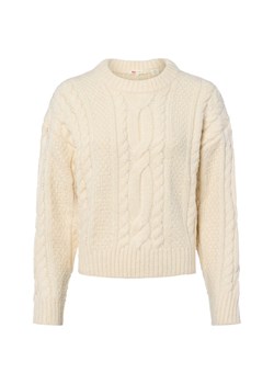 Levi's Damski sweter z dzianiny z zawartością wełny Kobiety écru jednolity ze sklepu vangraaf w kategorii Swetry damskie - zdjęcie 185851094