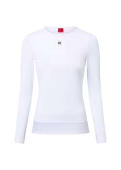 HUGO Damska koszulka z długim rękawem - Dasiia Kobiety biały jednolity ze sklepu vangraaf w kategorii Bluzki damskie - zdjęcie 185851170
