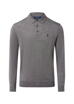 Polo Ralph Lauren Męska koszulka polo z dzianiny Mężczyźni Wełna szary marmurkowy ze sklepu vangraaf w kategorii Swetry męskie - zdjęcie 185851200