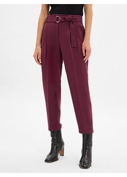BOSS Spodnie Kobiety bakłażanowy jednolity ze sklepu vangraaf w kategorii Spodnie damskie - zdjęcie 185851213