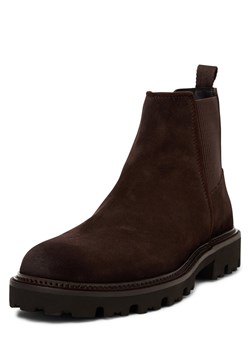 BOSS Męskie skórzane buty Chelsea - Julyo Mężczyźni skóra brązowy jednolity ze sklepu vangraaf w kategorii Buty zimowe męskie - zdjęcie 185851272