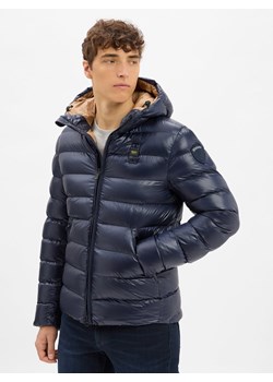 Blauer Pikowana kurtka męska Mężczyźni Sztuczne włókno granatowy jednolity ze sklepu vangraaf w kategorii Kurtki męskie - zdjęcie 185851334