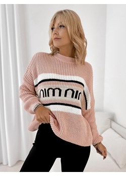 sweter lawrence pudrowy róż one size ze sklepu UBRA w kategorii Swetry damskie - zdjęcie 185851422