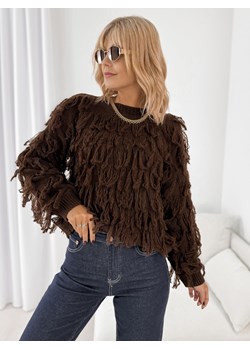 sweter leptis brązowy one size ze sklepu UBRA w kategorii Swetry damskie - zdjęcie 185851552