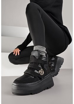 Czarne Botki Sneakersy Vices na Platformie w Stylu Y2K Gelira ze sklepu renee.pl w kategorii Botki - zdjęcie 185852593