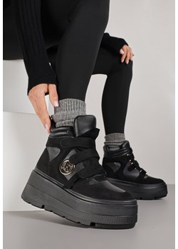 Czarne Botki Sneakersy Vices na Platformie w Stylu Y2K Gelira ze sklepu renee.pl w kategorii Botki - zdjęcie 185852594