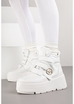 Białe Botki Vices w Stylu Sneakersów na Platformie Afirriva ze sklepu born2be.pl w kategorii Botki - zdjęcie 185853730