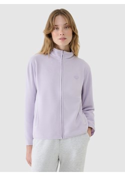 Damski polar rozpinany ze stójką 4F 4FWSS25TFLEF322 - fioletowy ze sklepu Sportstylestory.com w kategorii Bluzy damskie - zdjęcie 185854184
