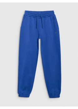 Chłopięce spodnie dresowe joggery 4F 4FJRAW25TTROM1634 - niebieskie ze sklepu Sportstylestory.com w kategorii Spodnie chłopięce - zdjęcie 185854480