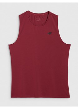 Męski tank top treningowy 4F 4FWAW25TFSLM574 - czerwony ze sklepu Sportstylestory.com w kategorii T-shirty męskie - zdjęcie 185854500