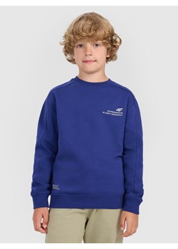 Chłopięca bluza nierozpinana bez kaptura 4F 4FJRAW25TSWSM2413 - granatowa ze sklepu Sportstylestory.com w kategorii Bluzy chłopięce - zdjęcie 185854770