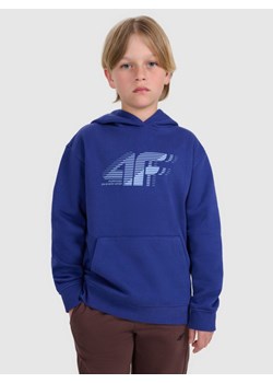 Chłopięca bluza nierozpinana z kapturem 4F 4FJRAW25TSWSM2414 - granatowa ze sklepu Sportstylestory.com w kategorii Bluzy chłopięce - zdjęcie 185854794