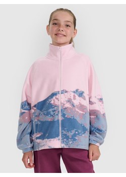 Dziewczęcy polar oversize rozpinany 4F 4FJWAW25TFLEF344 - multikolor ze sklepu Sportstylestory.com w kategorii Bluzy dziewczęce - zdjęcie 185855063