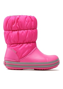 Śniegowce Crocs Winter Puff Boot Kids 14613-6TR Różowy ze sklepu eobuwie.pl w kategorii Buty zimowe dziecięce - zdjęcie 185859453