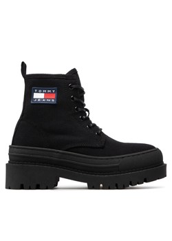 Trapery Tommy Jeans Foxing Boot EN0EN01903 Czarny ze sklepu eobuwie.pl w kategorii Workery damskie - zdjęcie 185860640