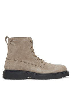 Calvin Klein Trzewiki Combat Ess Lace Up Zip Boot Su YM0YM01371 Szary ze sklepu MODIVO w kategorii Buty zimowe męskie - zdjęcie 185868633