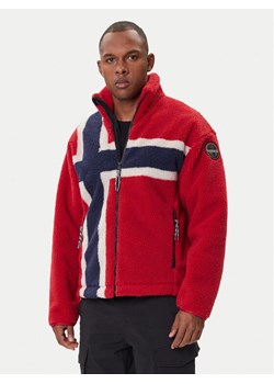 Napapijri Polar NP0A88TC Czerwony Regular Fit ze sklepu MODIVO w kategorii Bluzy męskie - zdjęcie 185869934