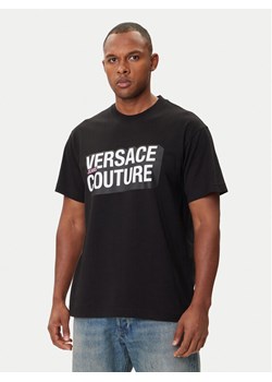 Versace Jeans Couture T-Shirt 79GAHP02 CJ01P Czarny Regular Fit ze sklepu MODIVO w kategorii T-shirty męskie - zdjęcie 185870562