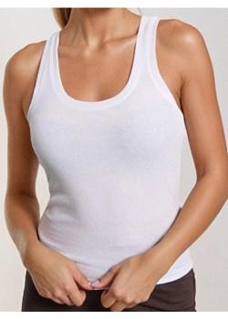 Sinsay - Prążkowany top slim - biały ze sklepu Sinsay w kategorii Bluzki damskie - zdjęcie 185883360