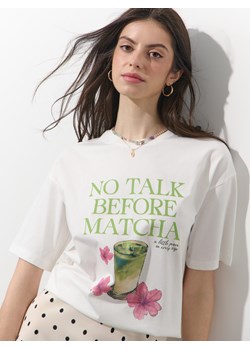 Mohito - T-shirt z nadrukiem - biały ze sklepu Mohito w kategorii Bluzki damskie - zdjęcie 185885073
