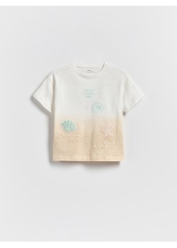 Reserved - Bawełniany t-shirt z aplikacją - wielobarwny ze sklepu Reserved w kategorii Bluzki dziewczęce - zdjęcie 185888263