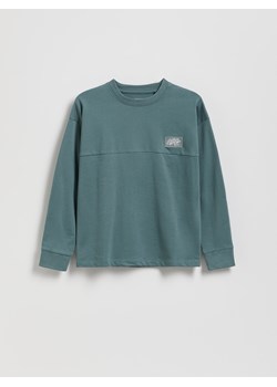 Reserved - Bawełniany longsleeve - morski ze sklepu Reserved w kategorii T-shirty chłopięce - zdjęcie 185888661