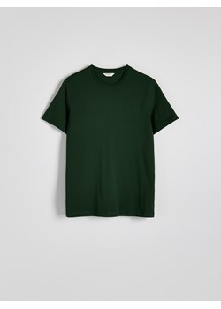 Reserved - Bawełniany t-shirt regular - ciemnozielony ze sklepu Reserved w kategorii T-shirty męskie - zdjęcie 185889322