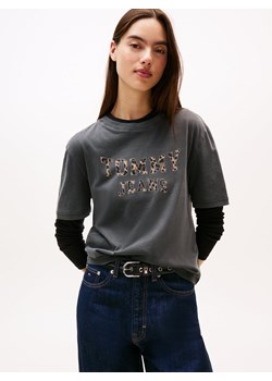 Tommy Jeans Koszulka damska Kobiety Bawełna antracytowy nadruk ze sklepu vangraaf w kategorii Bluzki damskie - zdjęcie 185889860