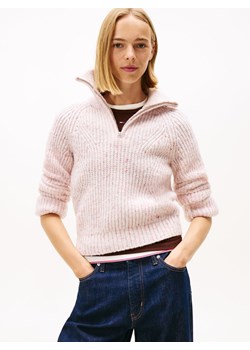 Tommy Jeans Spodnie z zawartością wełny Kobiety różowy wzorzysty ze sklepu vangraaf w kategorii Swetry damskie - zdjęcie 185889894