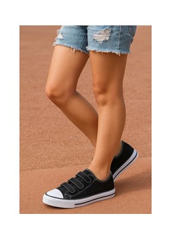 Trampki damskie czarne na rzepy /B2-2 17787 GF285/ ze sklepu Pantofelek24.pl w kategorii Trampki damskie - zdjęcie 185890170