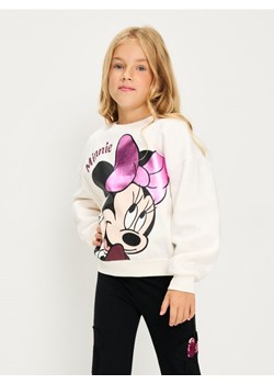 Sinsay - Bawełniana bluza crewneck Minnie Mouse - kremowy ze sklepu Sinsay w kategorii Bluzy dziewczęce - zdjęcie 185894502