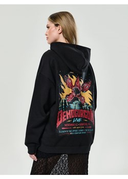 Sinsay - Bluza hoodie z nadrukiem z tyłu - czarny ze sklepu Sinsay w kategorii Bluzy damskie - zdjęcie 185894820