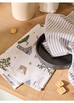 Sinsay - Ścierki kuchenne 2 pack świąteczne - szary ze sklepu Sinsay w kategorii Dom - zdjęcie 185895090
