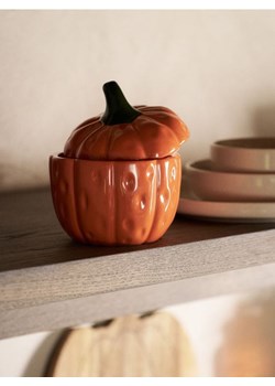 Sinsay - Ceramiczny pojemnik na żywność w kształcie dyni - pomarańczowy ze sklepu Sinsay w kategorii Pojemniki kuchenne - zdjęcie 185895340