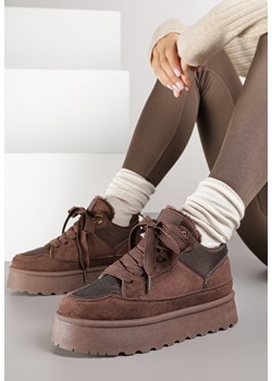 Brązowe Sneakersy Śniegowce o Fasonie Sneakersów na Platformie Velavine ze sklepu renee.pl w kategorii Buty sportowe damskie - zdjęcie 185896634