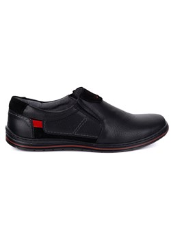 Buty wsuwane męskie ze skóry POLSKIE 800K czarne ze sklepu butyolivier w kategorii Półbuty męskie - zdjęcie 185896752