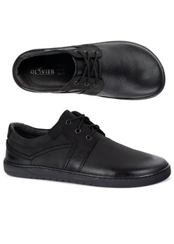 BAREFOOT Męskie buty skórzane sznurowane minimalistyczne 115KZ czarne crazy ze sklepu butyolivier w kategorii Półbuty męskie - zdjęcie 185896813